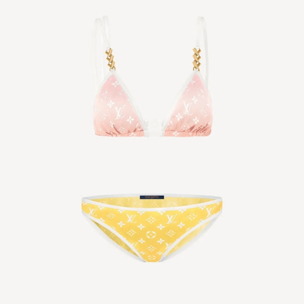 NWT LOUIS VUITTON MONOGRAM OMBRE BIKINI SET WITH POUCH - Picture 2 of 15